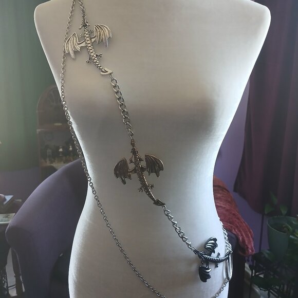Dragon Crossbody Chain Costume Daenerys Kaleesi Fantasy Castlecore Cosplay - Picture 1 of 6
